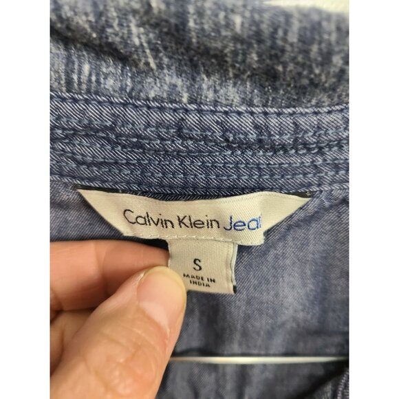 Calvin Klein Jeans Mens Polo Shirt Small Dark Gray Short Sleeve Collared Preppy - Picture 8 of 8